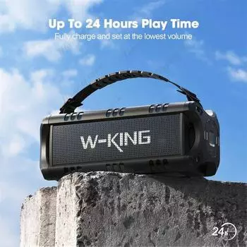 W-KING D8 Мини Открытый Кемпинг Bluetooth Динамик Портативная Водонепроницаемая Музыкальная Колонка TWS Беспроводной Стерео Сабвуфер Карты Динамики TF D8 чёрный