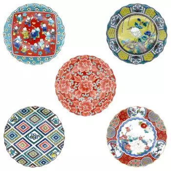 в Кутани изделия Seikogama 3 хризантемы тарелка набор из 5 шт маленький Исторический стиль росписи ЯПОНИЯ КУТАНИ (Ограниченный запас) нет. (Набор тарелок) СК-408