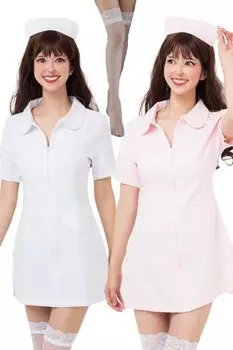 в набор для косплея медсестры 8 размеров в наличии с белыми чулками [Lime me] 3 предмета (3XL, белый)