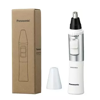 в Panasonic Нос Волосы Батарейный Этикет Моющийся [Выпущено 2024/Работает на Батарейках] Резак, Резак, Мужской Брови, Борода, ER-NGND2-W белый