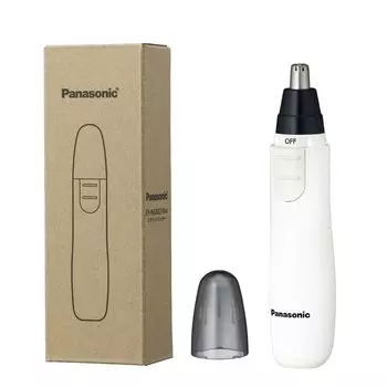 в Panasonic Нос Волосы Машинка для стрижки Этикет Машинка для бровей Борода Ухо [Выпущено 2024/Работает на батарейках] Мужская ER-NGNB2-W белый