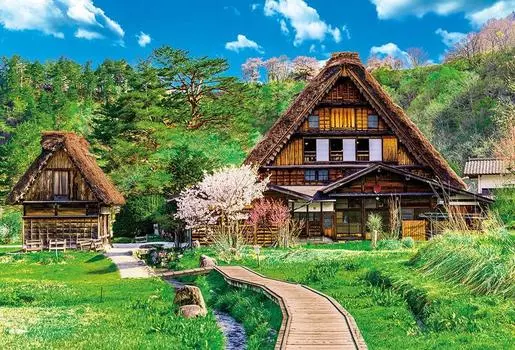 в пазле Beverly из 1000 деталей Beautiful Shirakawago x [Сделано в Японии] Gassho-zukuri (49 72) 1000-085