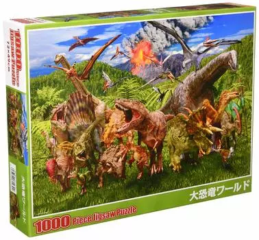 в пазле из 1000 деталей Big Dinosaur World x [Сделано в Японии] (49 72см)