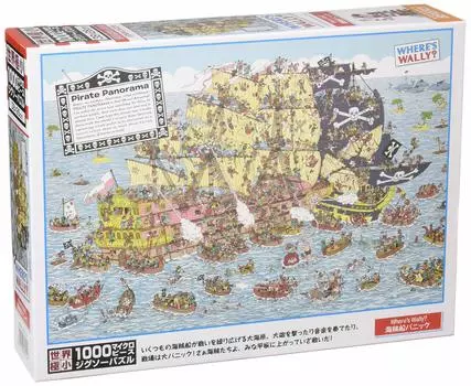 в пазле из 1000 деталей Pirate Ship Panic Micro Piece x [Сделано в Японии] Где Уолли? (26 38см)