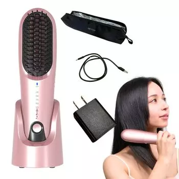 в распродано на QVC подставка и адаптер AGETUYA Cordless Brush Iron Plus Charging Stand Set Pink [Представлено в 2024 году, трансляция] [Зарядка включена] & розовый