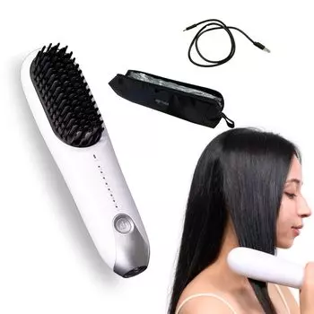 в распродано на QVC продлен AGETUYA Cordless Mini Brush Iron Plus Белый чехол Щетка-утюг Утюг-щетка Тепловая щетка [Представлено в 2024 году, трансляция] [3 года