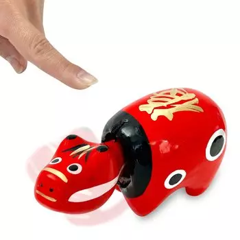 в редкой Корове Акабэко, чтобы отогнать злую корову, отгоняющую злых духов, бумажная игрушка, народное местное производство в префектуре Фукусима [Сделано в Японии, производство]