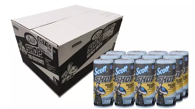в SCOTT Pro Shop Towel Heavy Duty можно использовать, отжимая вместе с упаковками 60 x 12 65710 [Продается в коробке] (Высокопрочный нетканый материал, водостойкий) листы/рулон синий