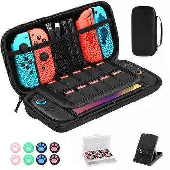 в Совместимый с Switch EVA жесткий совместимый с органическим EL хранилищем большой 10 карт для игр необходимый для черного [Новинка 2020] 2, корпус, Switch/Switch чёрный