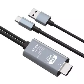 в то время как USB C HDMI кабель HDMI-кабель-переходник для смартфона iPad TV Соединительный кабель HDMI-переходник Type C Источник питания Стабильная работа