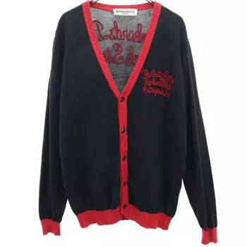 WACKO MARIA made in Japan Long sleeve V neck knit cardigan M black Men s Used