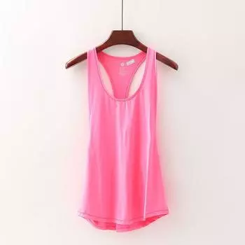 [Wadding] Shopping Mall Brand Discount Women s Yoga Underwear Loose Quick-Drying Solid Fitness Exercise Vest 4w331 Rose Red S/155