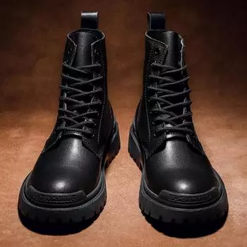 WAERTA Trend Мужские ботинки Черные хлопковые ботинки для активного отдыха Модные высокие оптовые ботинки Мужские повседневные кожаные уличные ботинки в стиле ботильоны 38