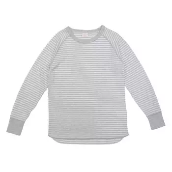 Waffle Border Long Sleeve Crew T 15 Heather Gray x White [JE Morgan] (pack included) Women s