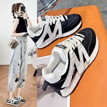 Waffle Forrest Gump Shoes Women s 2024 New Small Waist Women s Shoes Spring and Autumn Popular Dad Shoes Casual Sneakers 2 35 чёрный