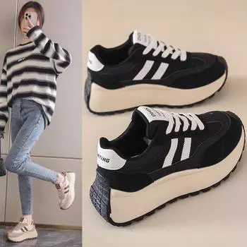 Waffle small waist Forrest Gump sneakers women s 2025 spring new thick-soled soft-soled running shock-absorbing casual dad shoes 35