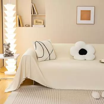 Waffle Sofa Towel Cover Cloth Simple Four Seasons Universal Waterproof Sofa Cover Cover Anti-Scratching Cloth Cushion Dust Cover 180*130CM