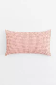 Waffled cotton cushion cover