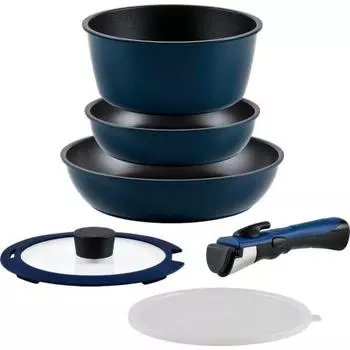 Wahei Freiz 6-piece set with removable handles IH compatible Top class durability Made using Daikin Industries Silkwear EZ Cook Deli AMA-9712 Navy