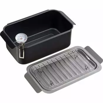 Wahei Freiz Ami Small Free-Fried Pot с термометром IH Compatible Gas Tempura Pot Lunch Box Small Size Square Poco Frit RB-2701