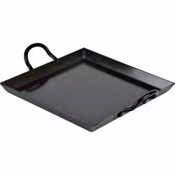 Wahei Freiz Compact Iron Plate 24 x 24cm Black Square Shape Easy to Use for Camping and Home Yakiniku Okonomiyaki Made in Japan Hebis AMB-2082