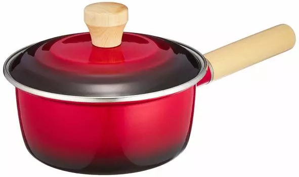 Wahei freiz Enamel Jam 16cm Red with Lid Compatible with IH Rubani Red x Black Pot-au-feu RA-9788