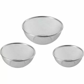 Wahei Freiz enzo сделано в Tsubame Sanjo набор из 3-х дуршлагов из нержавеющей стали сделано в Японии AMG-0420 серебряный