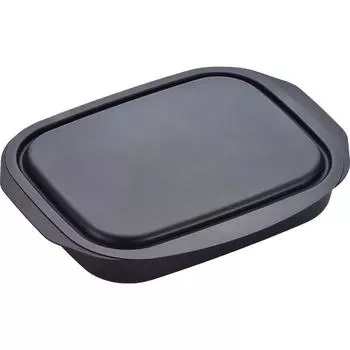 Wahei freiz Grill Pan Bake Steam Reheat Lancini Square 17 x 22 cm with Lid Iron RA-9505