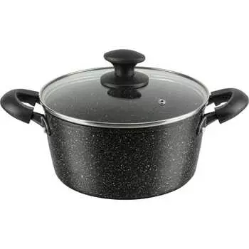 Wahei Freiz Improved wear resistance! Marble coated two-handed pot 22cm Non-stick Compatible with IH and gas Double Marble RB-2123