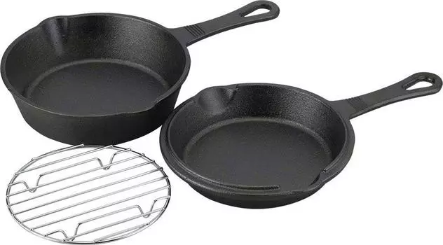 Wahei freiz Iron Skillet Camping Combo Set 15 см IH совместим с Smoking Amine Heavy s HR-7967