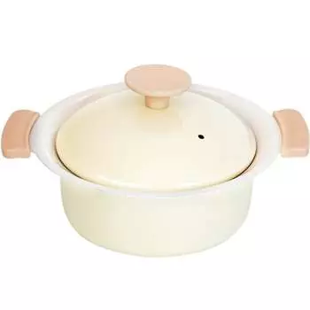 Wahei Freiz Легкая и удобная в обращении настольная кастрюля 16 см на 1 персону. Цвет слоновой кости. Совместима с газовой керамикой IH. Маленький горшок RB-3209.