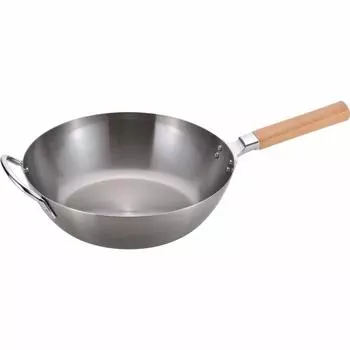 Wahei freiz Made in Japan I want to keep using it forever Iron deep frying pan 28cm Wooden handle IH compatible Chitose CS-010
