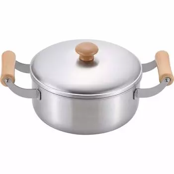 Wahei Freiz Made in Japan want to keep using it for a long time pot 20cm IH compatible Stainless steel Wooden handle Chitose You ll Two-handed CS-002