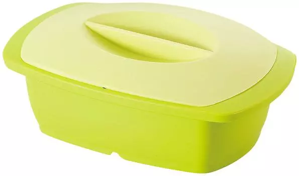 Wahei Freiz Microwave Cooking Silicone Steamer Colorful Smile M Green CM-8744