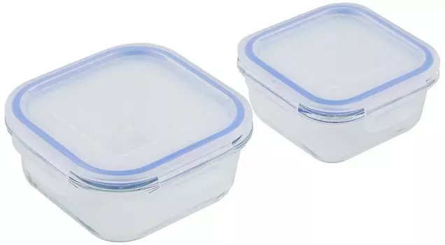 Wahei Freiz OK Heat Resistant Glass Container 300ml 500ml Reche Microwave/Oven & ME-7395 чистый