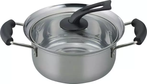 Wahei freiz pot 20cm Noodles Simmered Boil Compatible with Kobolez Spill-resistant two-handled IH/Gas KR-7864 серебряный