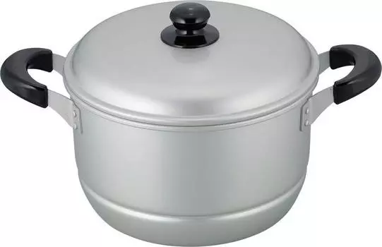 Кастрюля Wahei Freiz для томления и приготовления на пару Bugaku с перфорацией, легкая, только для газового огня MR-7589 Двуручная посуда, 24 см, пластина, тип, серебряный