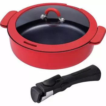 Wahei Freiz Removable Handle Pot Frying Pan 24cm Red IH Compatible Gas Multi Pan PFOA Free ToMay RB-1721 красный