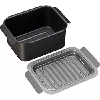 Wahei Freiz Square Free-Fried Pot Mini с коробкой для ланча, маленькая, компактная, для уменьшения масла, совместимая с IH Gas Poco Frit RB-3348