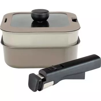 Wahei Freiz Square Frying Pan Set, 18cm, 4-Piece Set, PFOA-Free, IH/Gas, Rectomate RB-3105