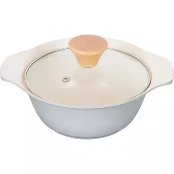 Wahei Freiz Tabletop Pot, 18cm, Ash Gray, Size 6, For 1-2 people, Compatible with IH/Gas, Ceramic processing, Durable, Easy to wash, Lightweight, Incl