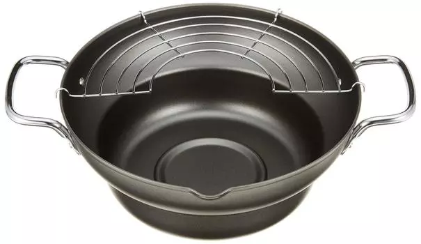 Wahei Freiz Tempura Fried Both with Made of Silicone Made in Japan Pot, Food, Ecolare, 24cm, Hands, Steps, Iron, Processed, ER-7795 чёрный