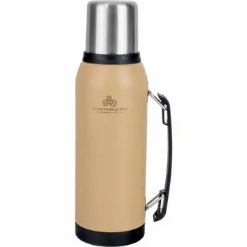 Wahei Freiz Water Bottle 1 Liter with Cup Direct Drinking 2WAY Coyote Brown Thermal/Cold Vacuum Insulated Bottle Stainless Steel Bottle RH-1625