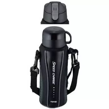 Wahei Freiz Water Bottle with Cup, Direct Drinking, 2WAY Bottle, 800ml, Black, Vacuum Insulated Bottle, for Children, Elementary School Students, Boys