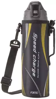 Wahei Freiz Water Direct из нержавеющей стали с вакуумной изоляцией для холодной воды для начальной школы, в комплект входит бутылка, питьевая, бутылка, 1 л, черная, бутылка, чёрный