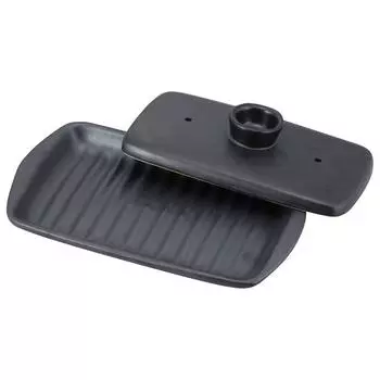 Wahei Freize Grilled Square Plate Yarun Plate Black Double-Sided YR-6018 чёрный