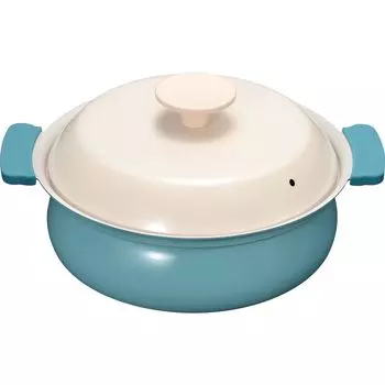 Wahei Freize Настольная для 1-2 IH Light Керамическая кастрюля, 20 см, People, синяя, совместимая, газовая, двуручная кастрюля, RB-3214 синий