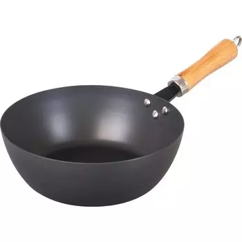 Wahei Freize Nitrided Iron Frying Deep No Air Frying Ready to IH Gas Nagayoshi Rust-resistant, Burn-resistant, Pan, Stir-Fry Pot, 24cm, Required, Use, чёрный