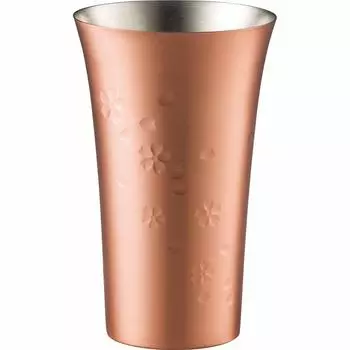Wahei Phrase Tsubame Sanjo Специальные инструменты, созданные мастерами Стакан из чистой меди с эффектом цветения вишни, 370 мл, луженый Takumiya TY-055