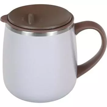 Wahei Phrases Mug with Lid Office Mug 350ml Ivory Warm/Cold Vacuum Insulated RH-1677